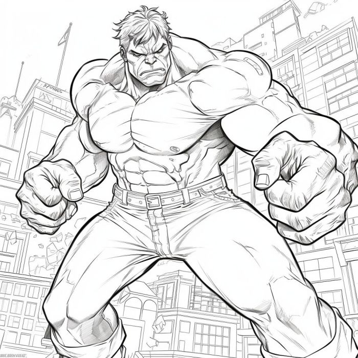 Hulk coloring book pages